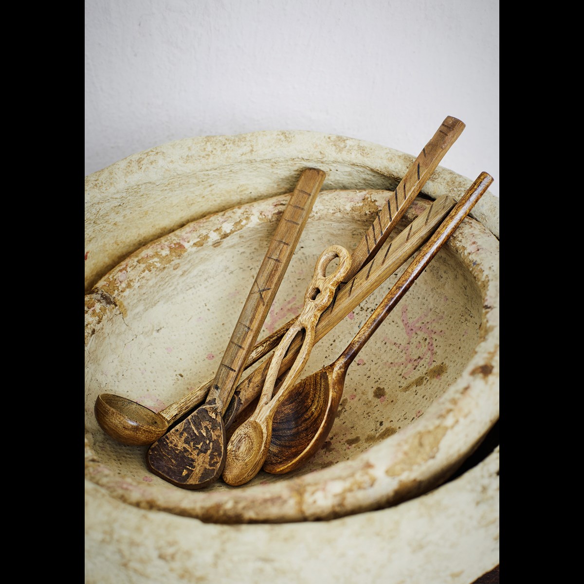 Hand carved wooden spoon