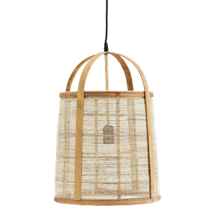 Bamboo ceiling lamp w/ linen