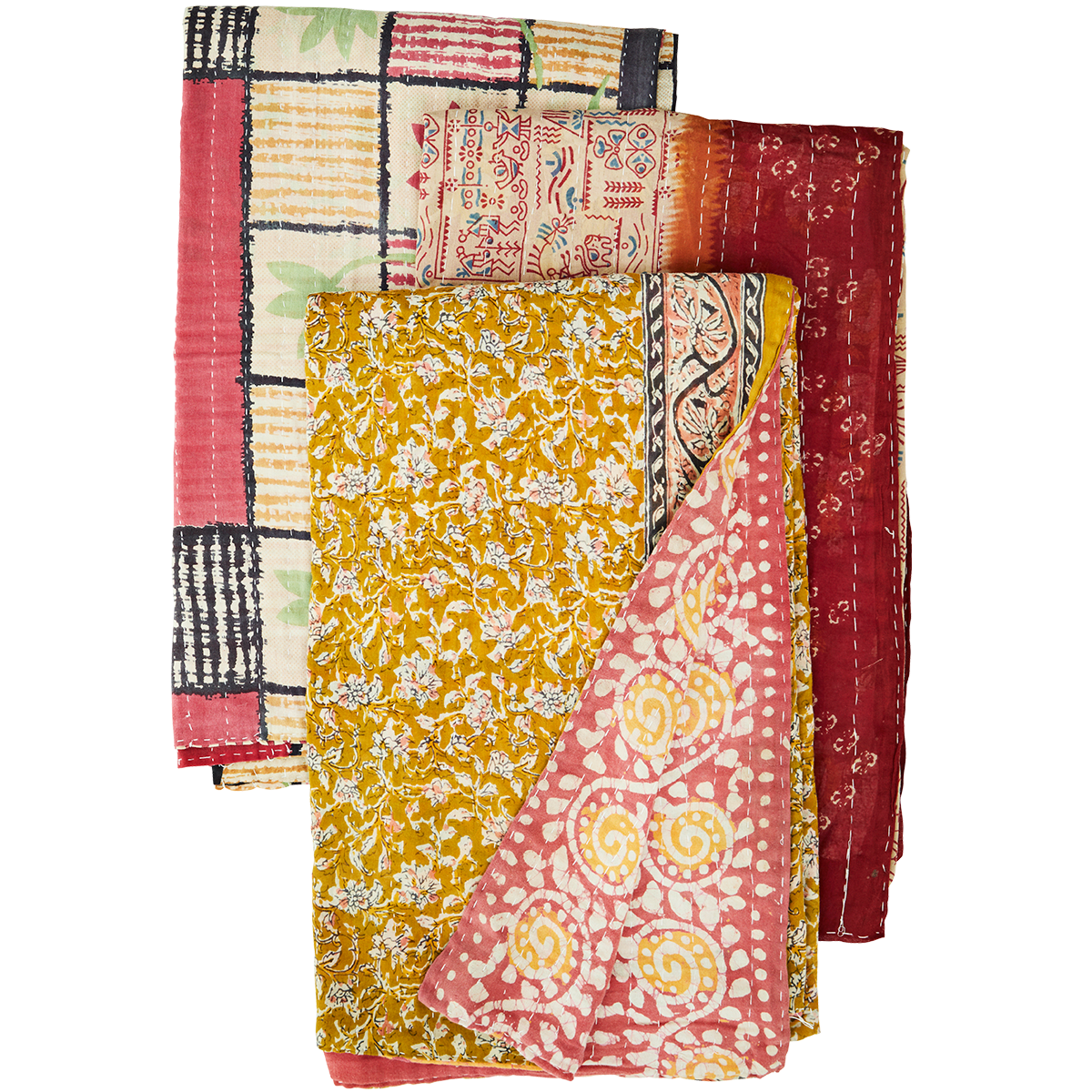 Recycled kantha throw