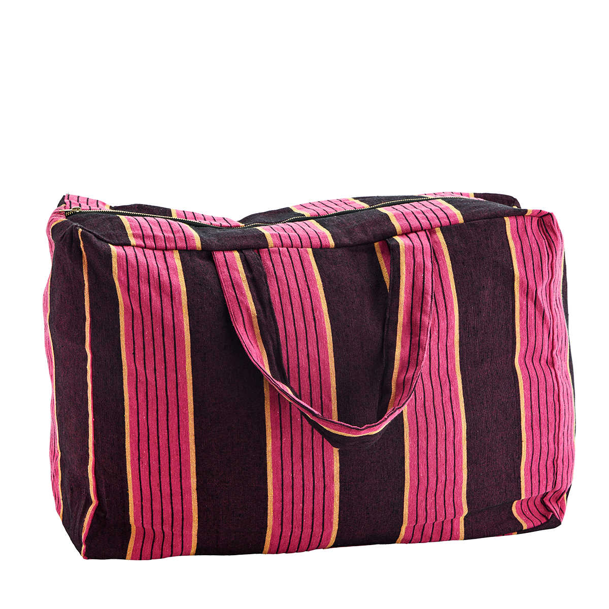 Striped cotton travel bag