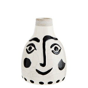 Stoneware vase w/ face 