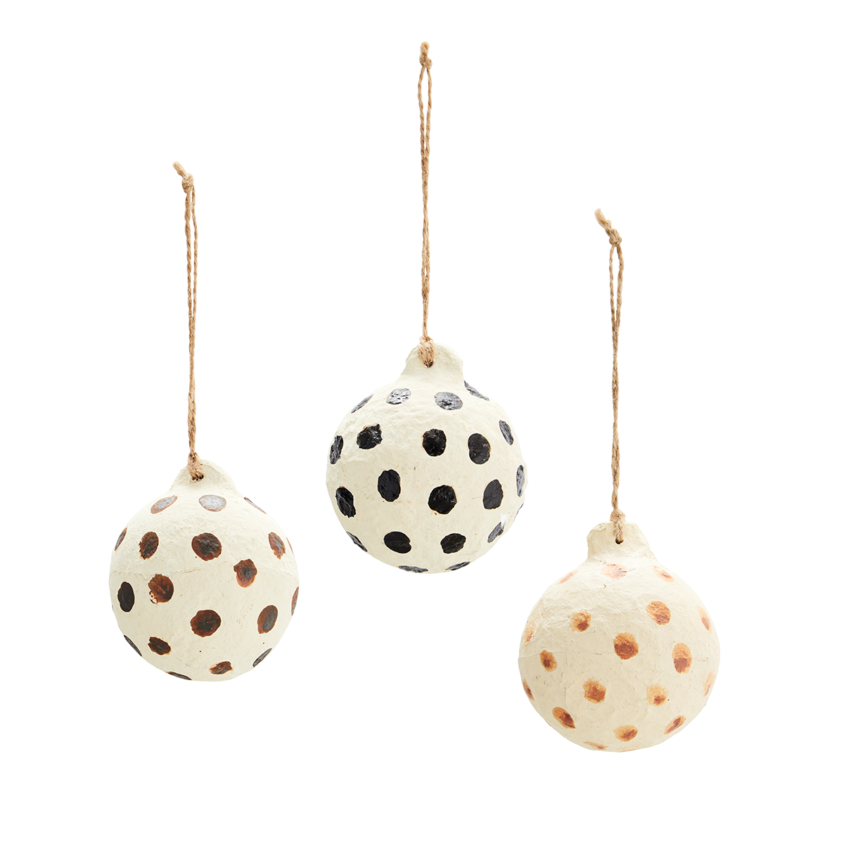 Handmade paper pulp balls w/ dots