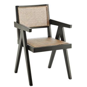 Wooden chair w/ rattan